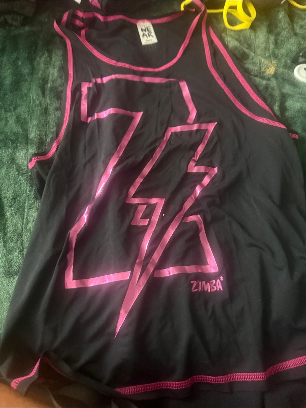 Zumba Fitness Black Tank Top with Pink Graphic Trim